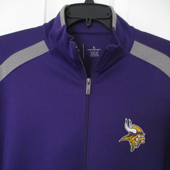 Antigua Mens L/S NFL Minnesota Vikings Full Zip Purple Stretch Sweater NWOT - L - Picture 3 of 3